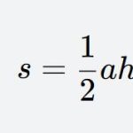 The formula for the area of a triangle.