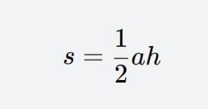 The formula for the area of a triangle.