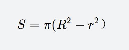 The area formula of an annulus