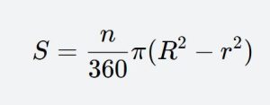 The area formula of the sector ring