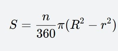 The area formula of the sector ring